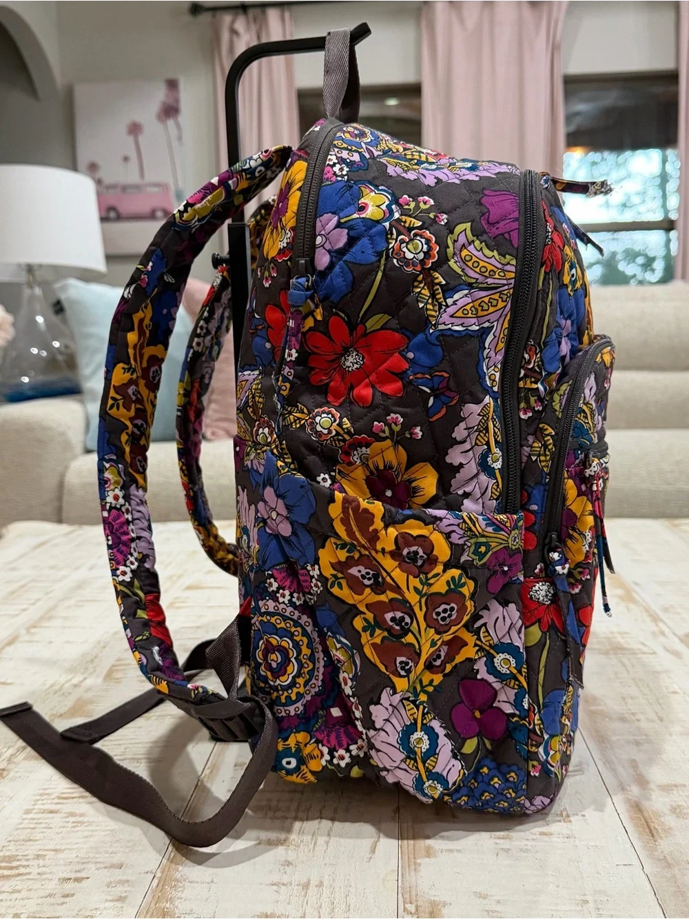 Vera Bradley Bancroft Quilted Floral Backpack - Colorful Bouquet Laptop Bag